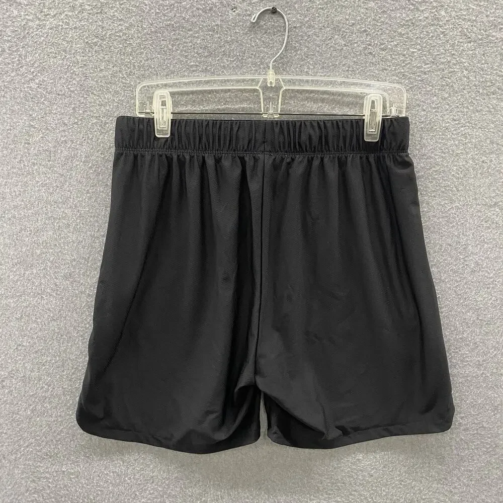 Three Nails Cross Logo Shorts Men L Black Drawstring Zipped Pockets Athleticwear